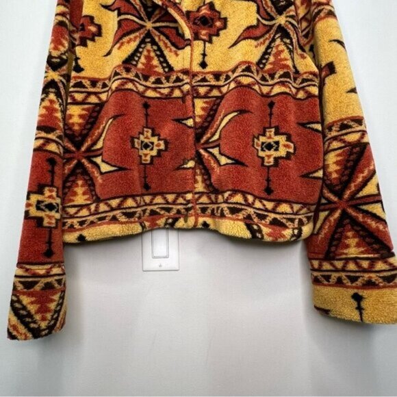 Janzen Casuals Vintage Aztec Southwestern Sherpa Sweater Jacket Size Large - Picture 3 of 7